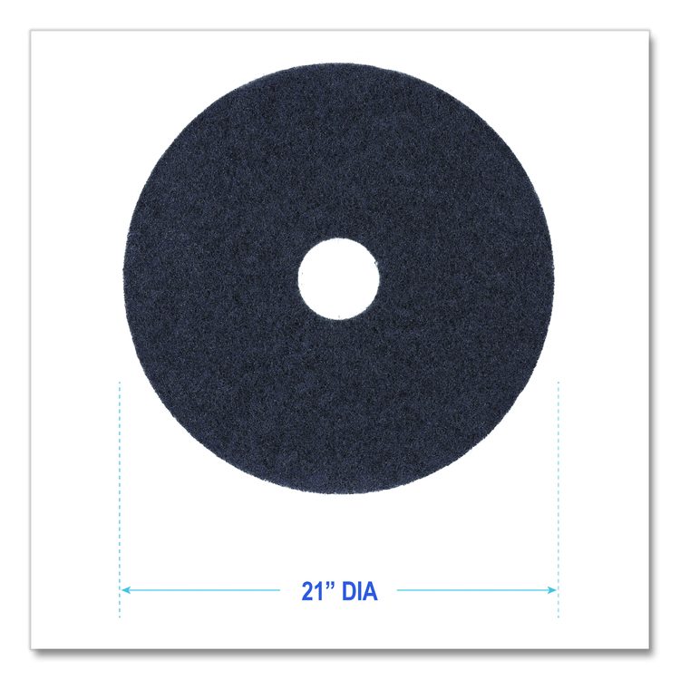 Stripping Floor Pads, 21" Diameter, Black, 5/Carton