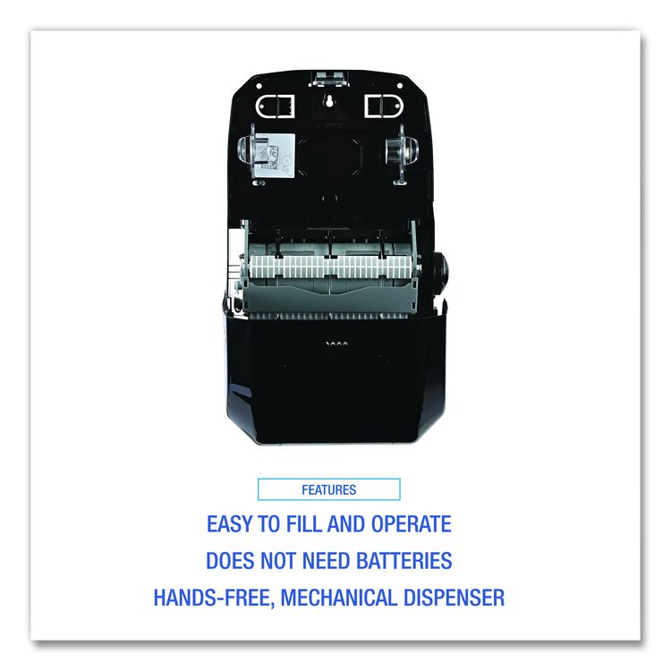Hands Free Mechanical Towel Dispenser, 13.25 x 10.25 x 16.25, Black