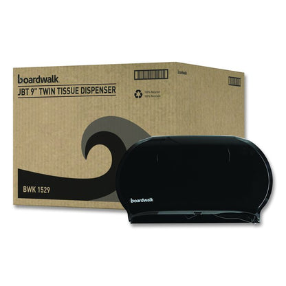 Jumbo Twin Toilet Tissue Dispenser, 20.25 x 6 x 12.25, Black