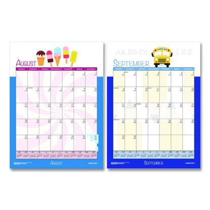 Academic Year Recycled Seasonal Wall Calendar, Illustrated Seasons Artwork, 12 x 16.5, 12-Month (July to June): 2025 to 2026