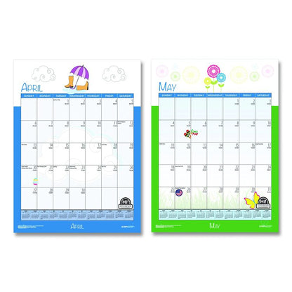 Academic Year Recycled Seasonal Wall Calendar, Illustrated Seasons Artwork, 12 x 16.5, 12-Month (July to June): 2025 to 2026