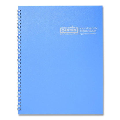 Recycled Academic Year Illustrated Monthly Planner, 10 x 7, Light Blue Cover, 12-Month (July to June): 2025 to 2026