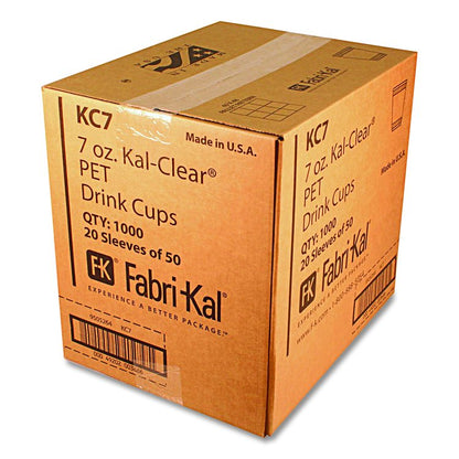 Kal-Clear PET Cold Drink Cups, 7 oz, Plastic, Clear, 1,000/Carton