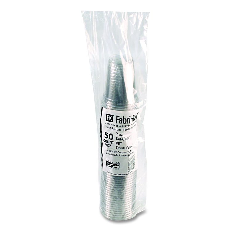 Kal-Clear PET Cold Drink Cups, 7 oz, Plastic, Clear, 1,000/Carton