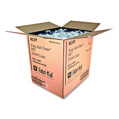 Kal-Clear True PET Cold Drink Cups, 9 oz, Plastic, Clear, 50/Bag, 20 Bags/Carton