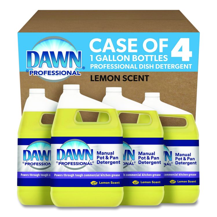 Manual Pot/Pan Dish Detergent, Lemon Scent, 1 gal Bottle, 4/Carton