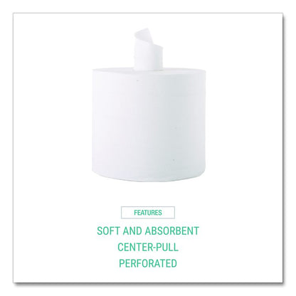 Center-Flow Perforated Paper Towel Roll, 7.3 x 15, White, 6 Rolls/Carton