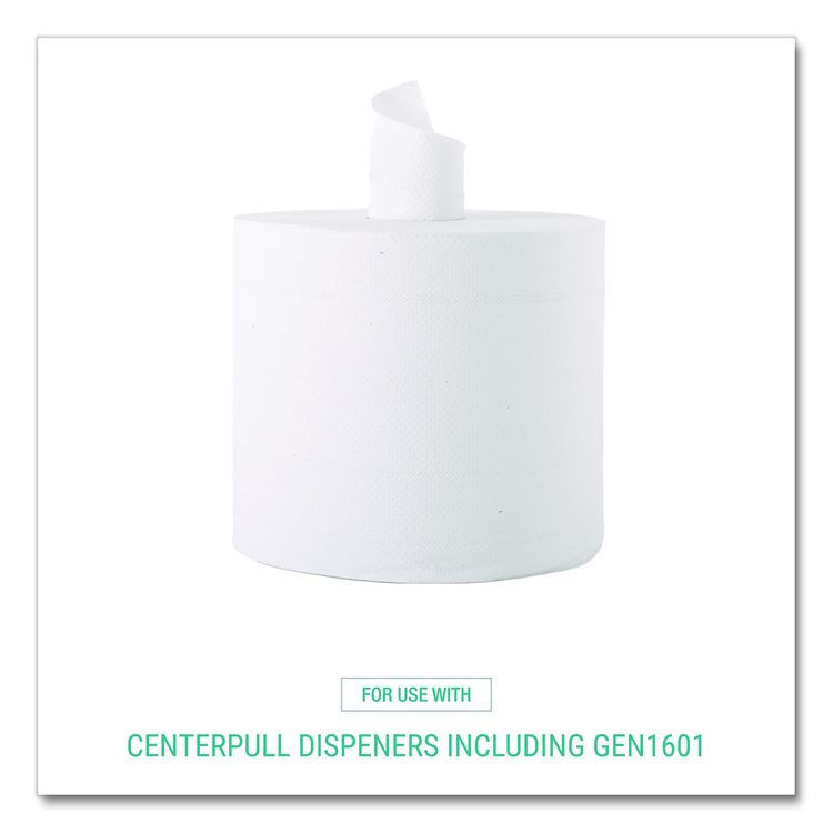 Center-Flow Perforated Paper Towel Roll, 7.3 x 15, White, 6 Rolls/Carton