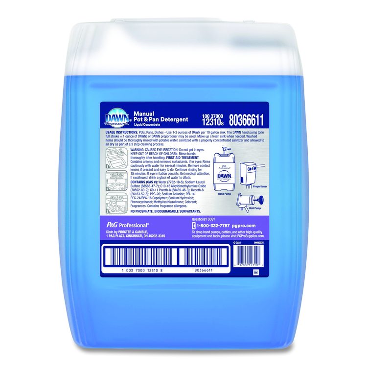 Manual Pot and Pan Dish Detergent, Original Scent, 5 gal Bottle, 34/Pallet