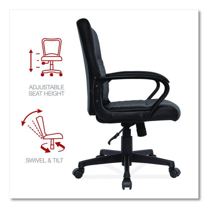Alera Breich Series Manager Chair, Supports Up to 275 lbs, 16.73" to 20.39" Seat Height, Black Seat/Back, Black Base