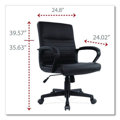 Alera Breich Series Manager Chair, Supports Up to 275 lbs, 16.73" to 20.39" Seat Height, Black Seat/Back, Black Base