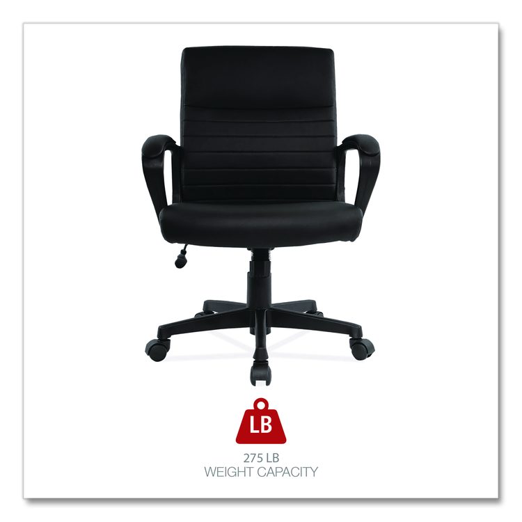 Alera Breich Series Manager Chair, Supports Up to 275 lbs, 16.73" to 20.39" Seat Height, Black Seat/Back, Black Base