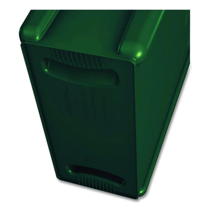 Slim Jim Plastic Recycling Container with Venting Channels, 23 gal, Plastic,  Green
