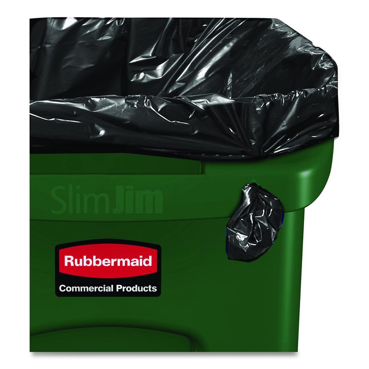 Slim Jim Plastic Recycling Container with Venting Channels, 23 gal, Plastic,  Green