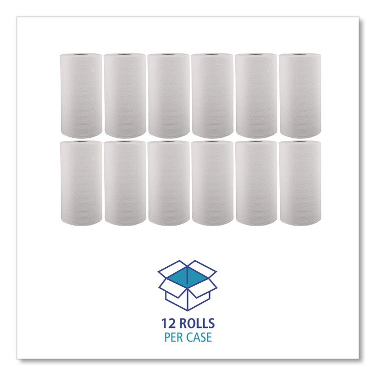 Kitchen Roll Towel, 2-Ply, 11 x 8.5, White, 250/Roll, 12 Rolls/Carton