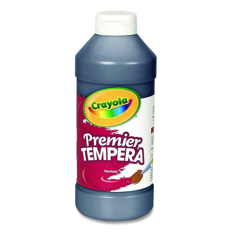 Premier Tempera Paint, Black, 16 oz Bottle
