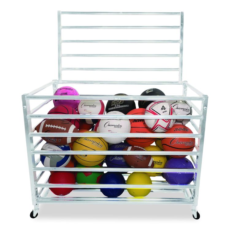 Economy Locking Ball Carrier, Metal, 264 lb Capacity, 23" x 45" x 32", White
