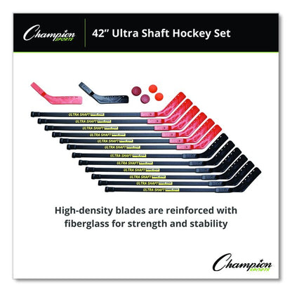 Ultra Shaft Hockey Set, Twelve 42" Hockey Sticks/Two Pucks/Two Balls/Two Extra Blades