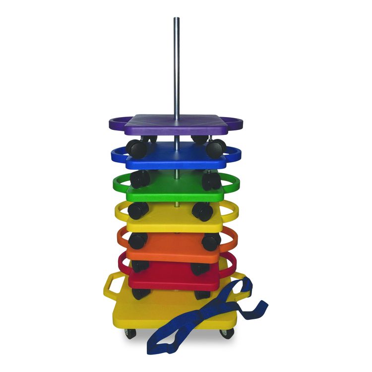 Scooter Stacker, Plastic, 176 lb Capacity, 21 x 16 x 39, Silver/Yellow