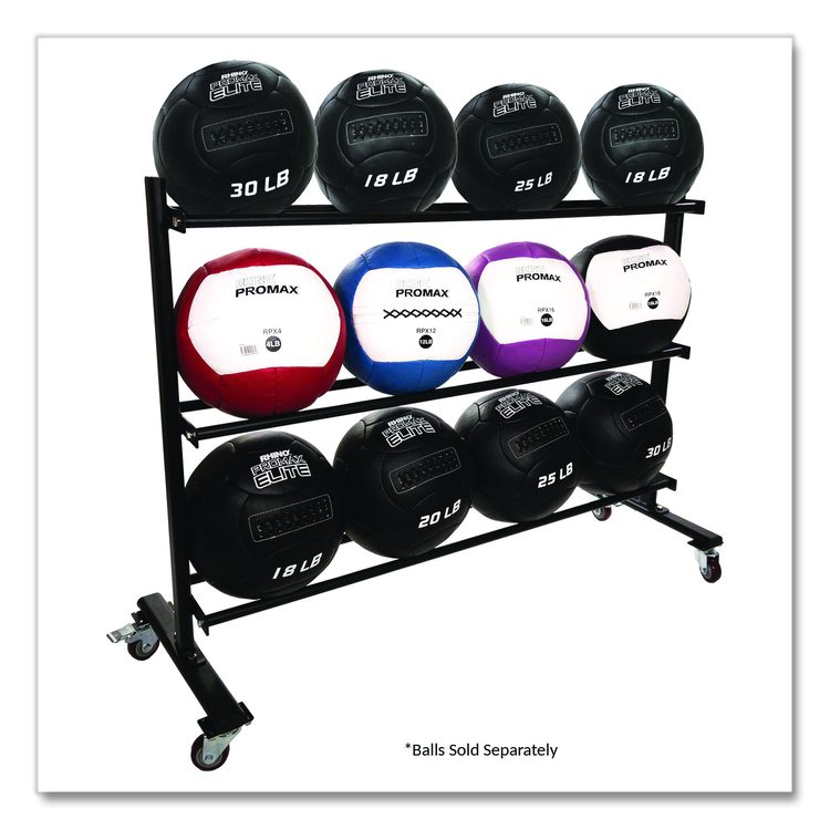RPX Medicine Ball Rack, Metal, 220 lb Capacity, 18.5 x 62 x 45, Black