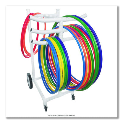 Hoop Storage Rack, Plastic, 176 lb Capacity, 26 x 22 x 49, White
