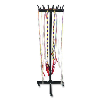 Portable Jump Rope Metal Rack, 23" x 23" x 65", Black