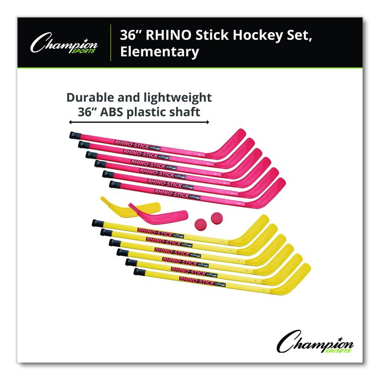 Indoor ABS Kids Hockey Set, 2 Pucks, 12 Sticks