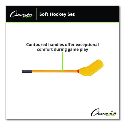 Rhino Soft Hockey Set, 30" Long, (10) Sticks/7" Ball/4" Puck