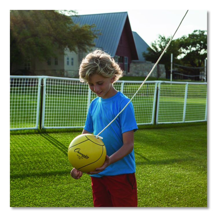 Deluxe Tether Ball Set, Tetherball/102" Cord/(4) 24" Telescoping Poles/Carry Bag/Pump with Needle