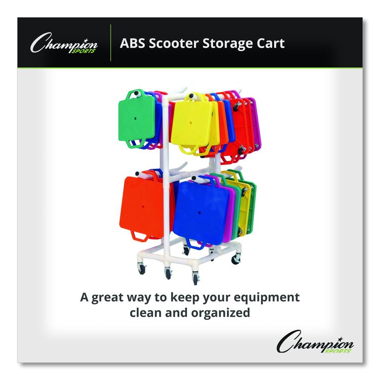 ABS Scooter Storage Cart, Plastic, 176 lb Capacity, 21 x 27 x 54, White