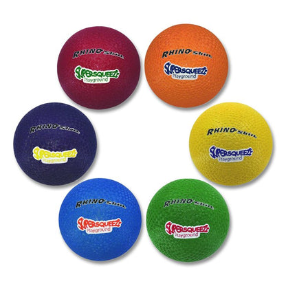 Rhino Skin Super Squeeze Playground Ball Set, 7.5" Diameter, Assorted Colors, 6/Set