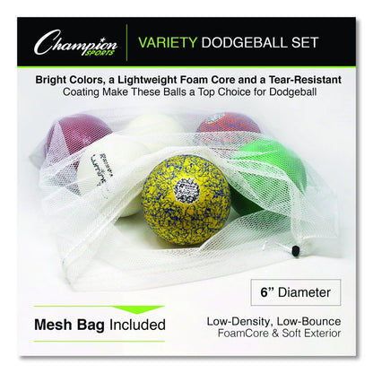 Rhino Skin Luminous, Spider and ThermoGrip Dodgeball Set, 6.3" Diameter, Assorted Colors, 6/Set