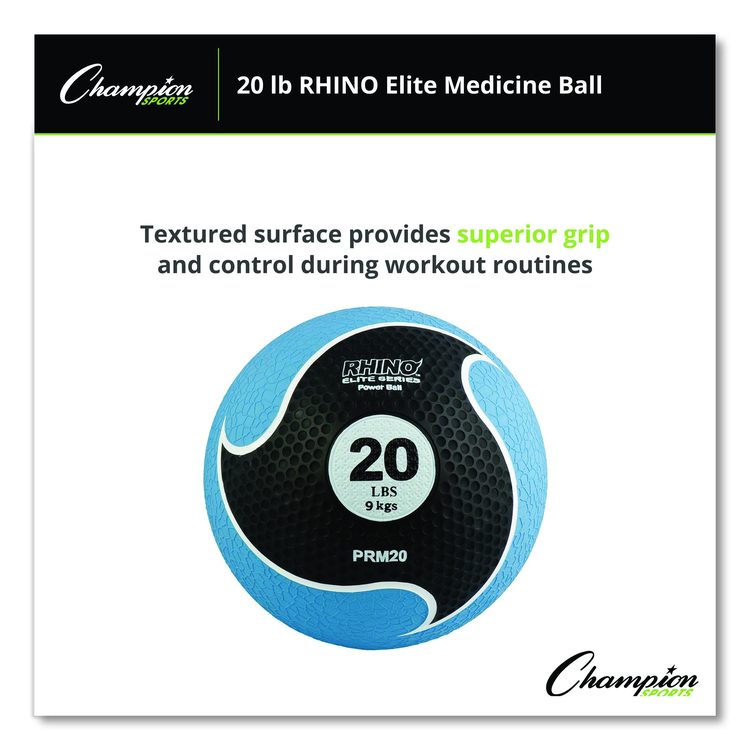 Rhino Elite Medicine Ball, 20 lb, Blue