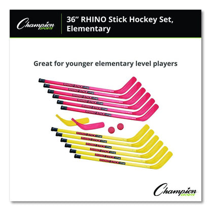 Indoor ABS Kids Hockey Set, 2 Pucks, 12 Sticks