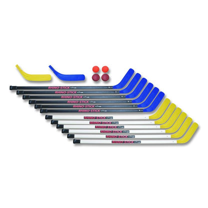 43" Rhino Stick Hockey Set, 12 Sticks/2 Pucks/2 Balls/2 Extra Blades