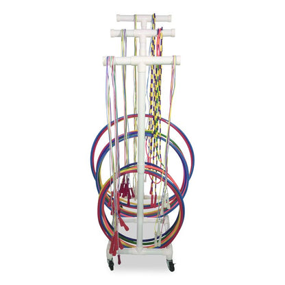 Jump Rope and Hoop Cart, Plastic, 19 x 28 x 69, White