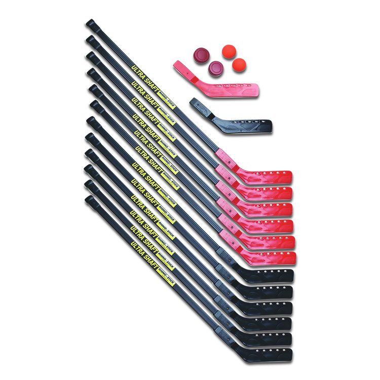 Ultra Shaft Hockey Set, Twelve 42" Hockey Sticks/Two Pucks/Two Balls/Two Extra Blades
