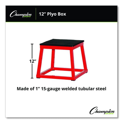 Plyo Box, 15" x 15", Plywood/Rubber/Steel, Red/Black