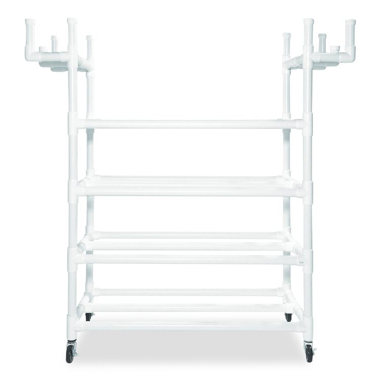 Equipment Cart, Plastic, 176 lb Capacity, 19 x 61 x 62, White