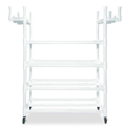 Equipment Cart, Plastic, 176 lb Capacity, 19 x 61 x 62, White