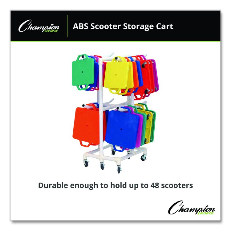 ABS Scooter Storage Cart, Plastic, 176 lb Capacity, 21 x 27 x 54, White