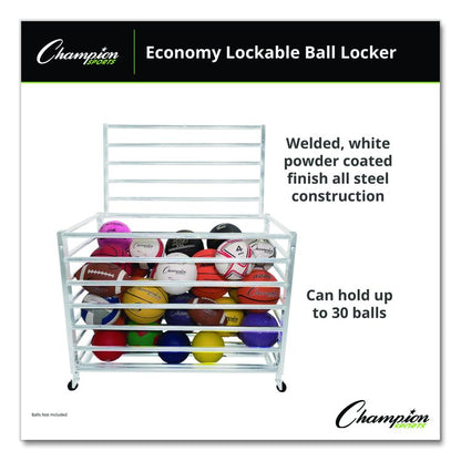 Economy Locking Ball Carrier, Metal, 264 lb Capacity, 23" x 45" x 32", White