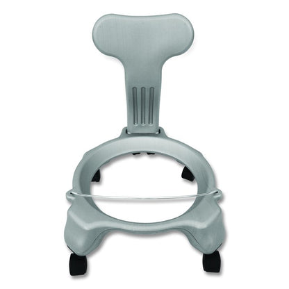 Kid's Ball Chair, Supports Up to 264 lb, 12.5" Seat Height, Blue Seat, Silver Base
