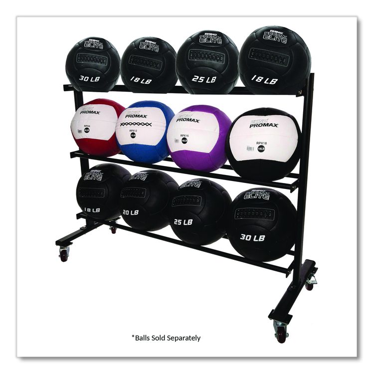 RPX Medicine Ball Rack, Metal, 220 lb Capacity, 18.5 x 62 x 45, Black