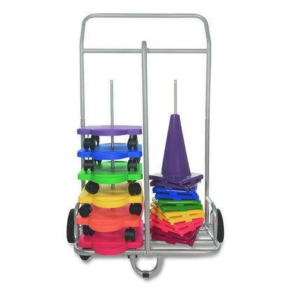 Scooter Storage Cart, Metal, 132 lb Capacity, 16 x 32 x 48, Silver