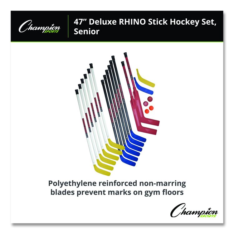 Indoor ABS Floor Hockey Set, 2 Pucks, 14 Sticks