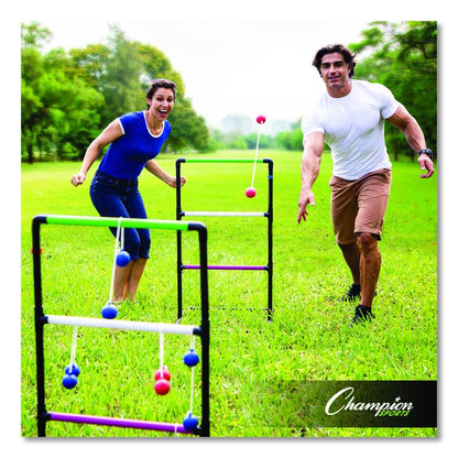 Ladder Ball Game Set, (2) 22" x 37.5" Ladders/(6) Bolas/Carry Bag