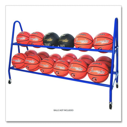 Heavy-Duty Deluxe Ball Cart, Metal, 132 lb Capacity, 17.5 x 59 x 35.75, Blue