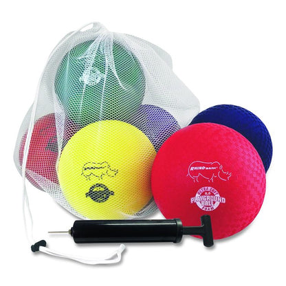 Rhino Soft Playground Ball Set, 8.5" Diameter, Assorted Colors, 6/Set