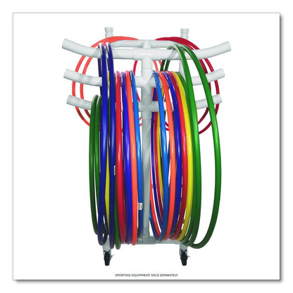 Hoop Storage Rack, Plastic, 176 lb Capacity, 26 x 22 x 49, White